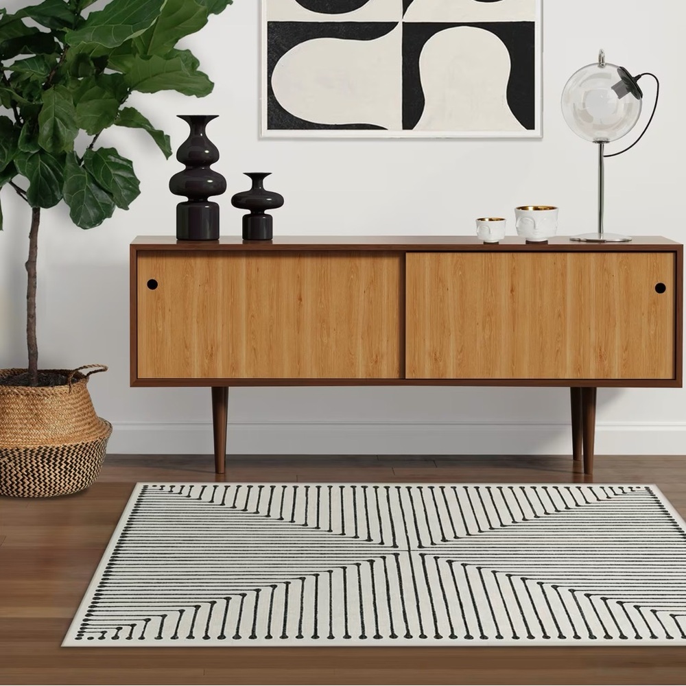 Ruggable Jonathan Adler Inkdrop Black & Ivory Rug